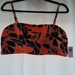 NWT SET-Old Navy Peach and Black Tropical Swimwear Set w/Cover-up